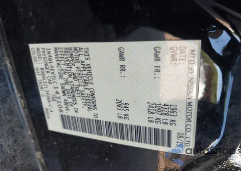 2020 Nissan Altima Sl Fwd from USA, damaged, VIN 1N4BL4EV3LC143108